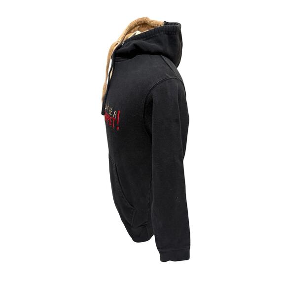 UNXPECTD Split Hoodie “Don’t Be a Puppet” Graphic Tan Black Size Small - Picture 4 of 6